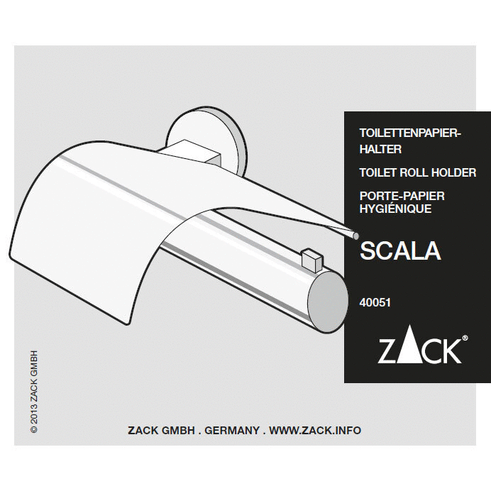 Zack Scala Polished Stainless Steel Covered Toilet Roll Holder 40051