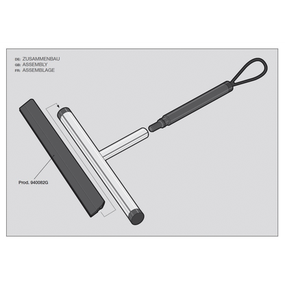 Zack Jaz Polished Stainless Steel Short Handle Squeegee 40082