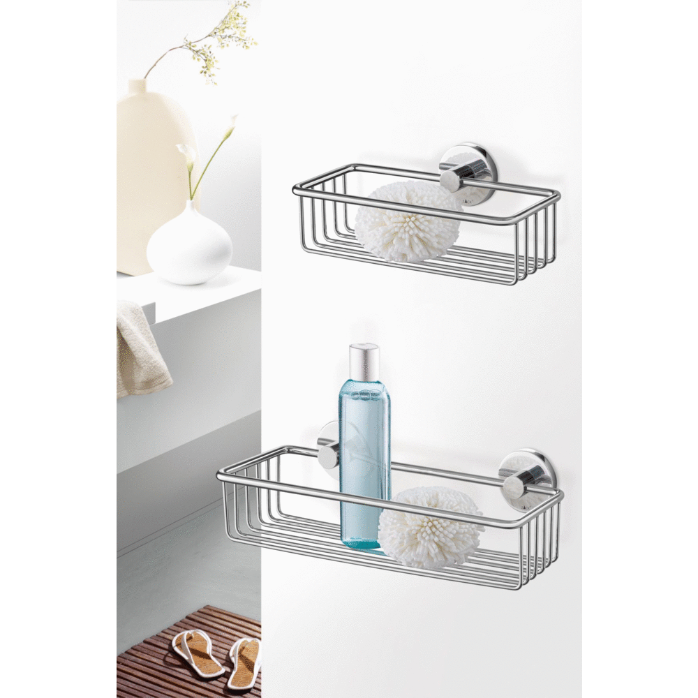 Zack Scala Polished Stainless Steel 23.5 cm Shower Basket 40084