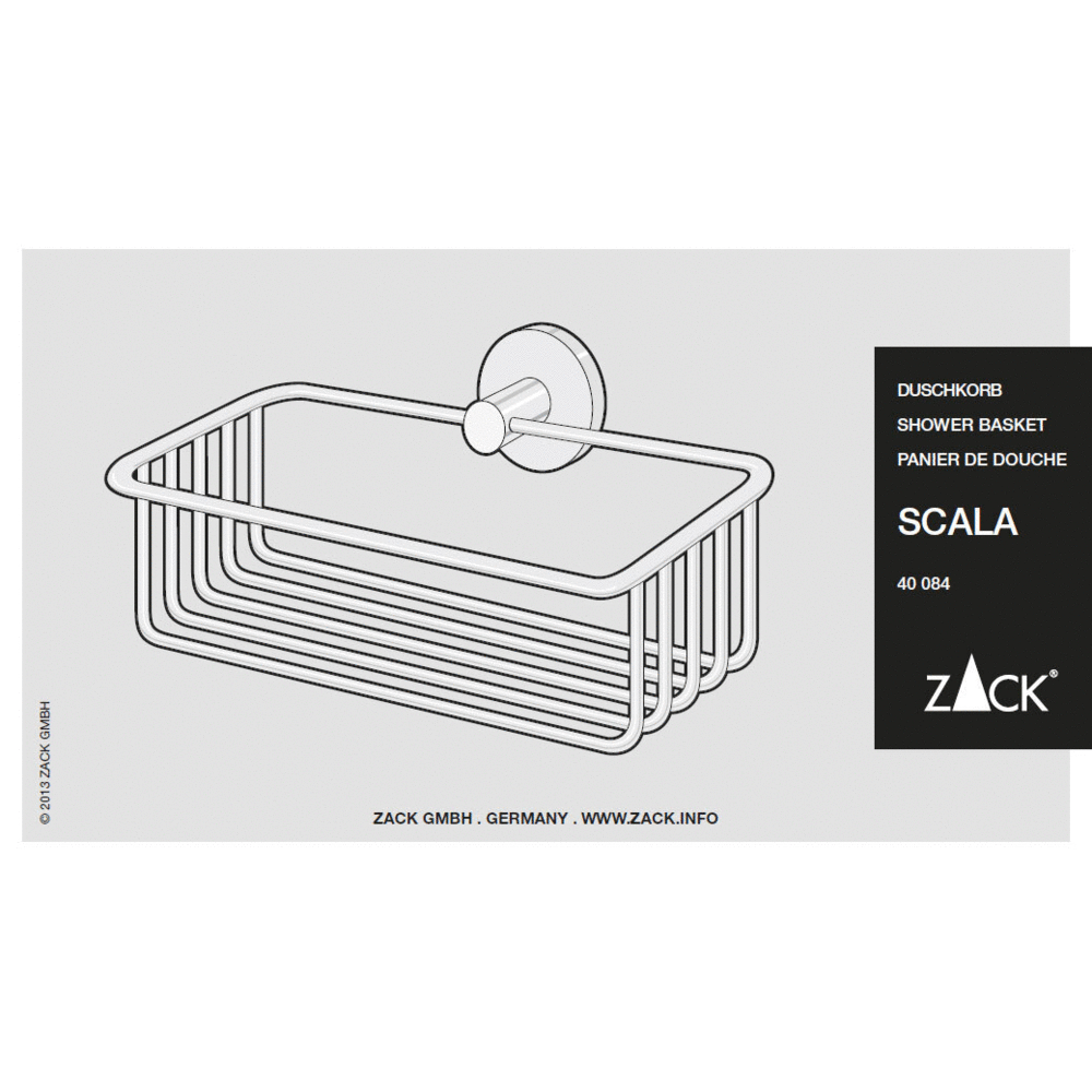 Zack Scala Polished Stainless Steel 23.5 cm Shower Basket 40084