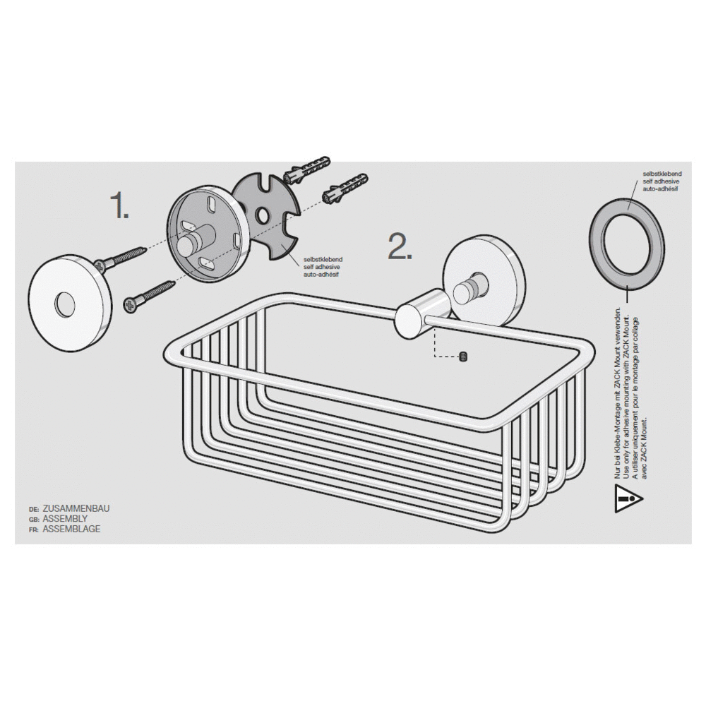 Zack Scala Polished Stainless Steel 23.5 cm Shower Basket 40084