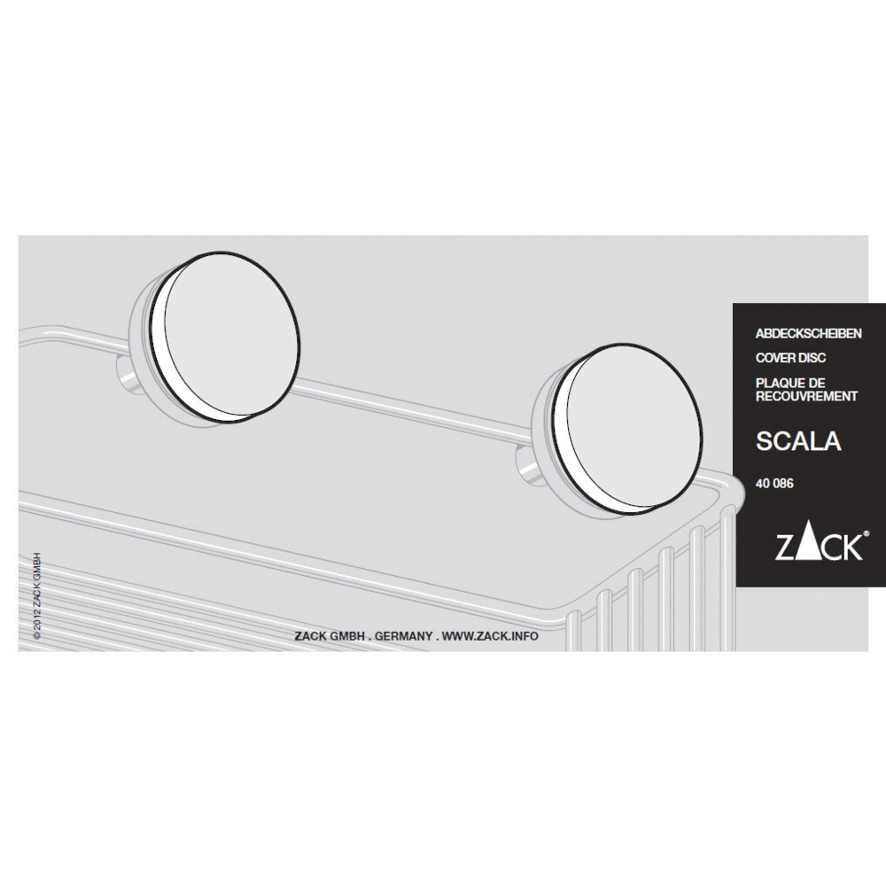 Zack Scala Polished Stainless Steel Glass Mounting Cover Discs 40086