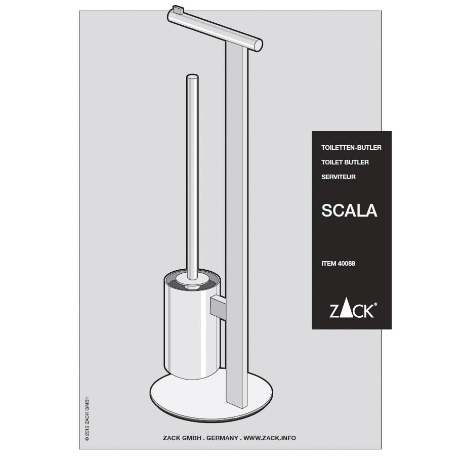 Zack Scala Polished Stainless Steel Toilet Butler 40088