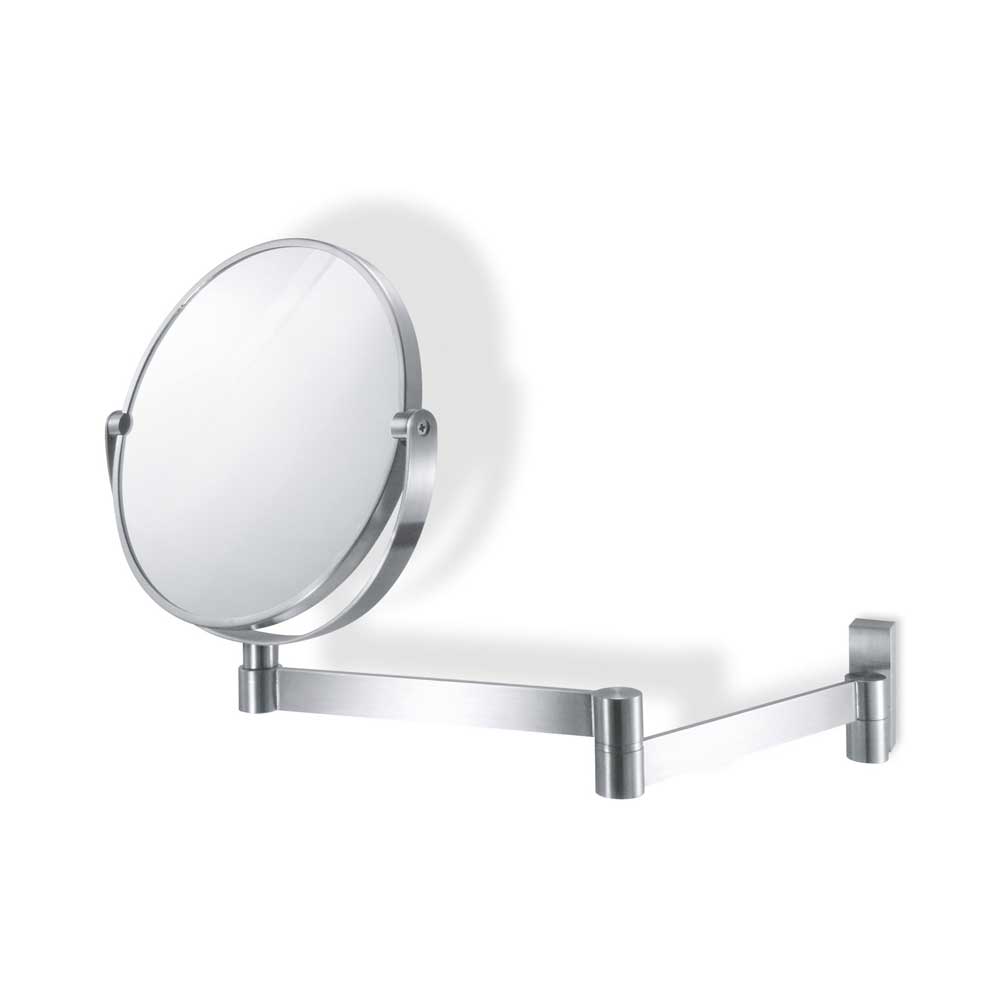 πͺ Zack Linea Premium Brushed Stainless Steel Magnifying Wall Mirror - 3x Magnification Adjustable Arm π