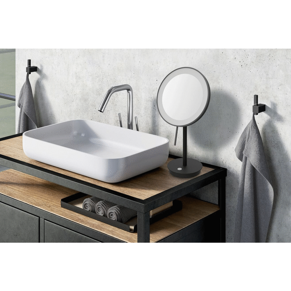 Zack Alona Black Stainless Steel LED Make-up Mirror 40142