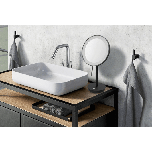 Zack Alona Black Stainless Steel LED Make-up Mirror 40142
