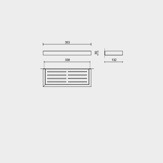 Zack Linea Brushed Stainless Steel 35.2 cm Shower Shelf 40375