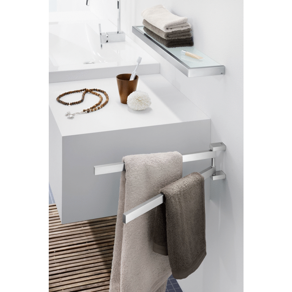 Zack Linea Brushed Stainless Steel 44.5 cm Swivel Towel Rail 40380