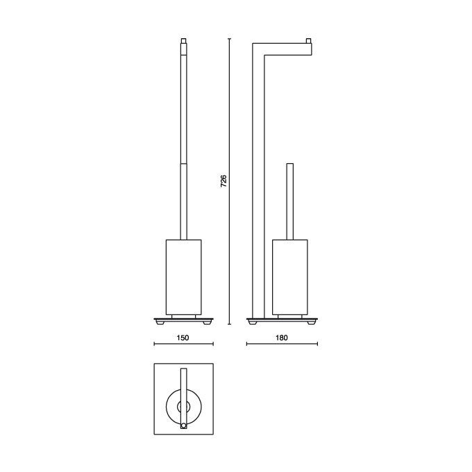 Zack Linea Brushed Stainless Steel Toilet Butler 40382