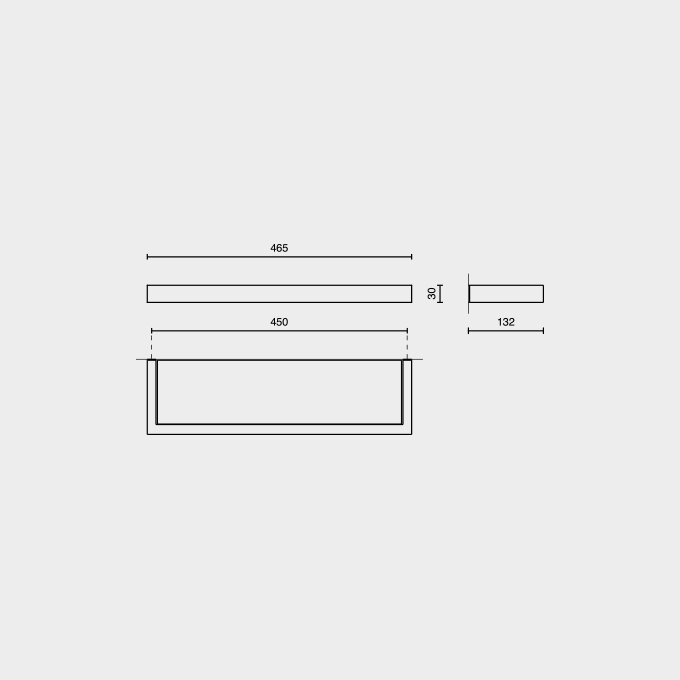 Zack Linea Brushed Stainless Steel 46.5 cm Bathroom Shelf 40384