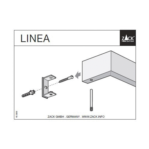 Zack Linea Brushed Stainless Steel 46.5 cm Towel Rail 40387