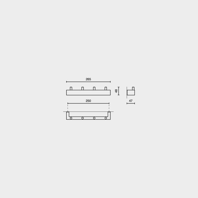 Zack Linea Brushed Stainless Steel Towel Hook Rail 40389