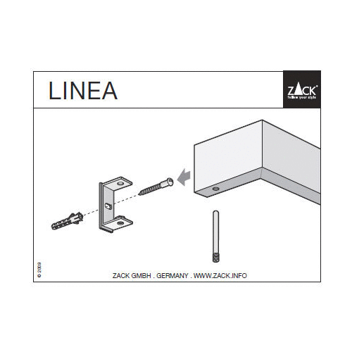 Zack Linea Brushed Stainless Steel Towel Hook Rail 40389