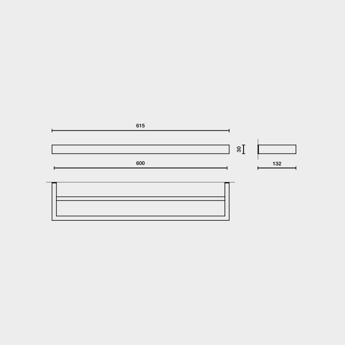 Zack Linea Brushed Stainless Steel 61.5 cm Double Towel Rail 40393