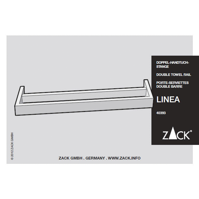 Zack Linea Brushed Stainless Steel 61.5 cm Double Towel Rail 40393