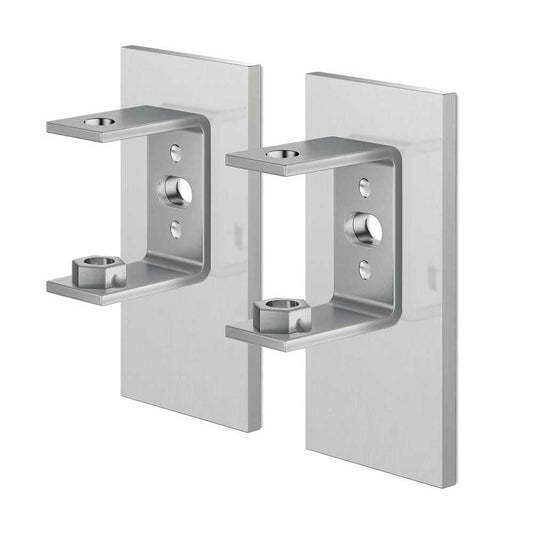 🔧 Zack Linea Premium Brushed Steel Wall Brackets - Professional Adhesive Mount Set (2-Pack)