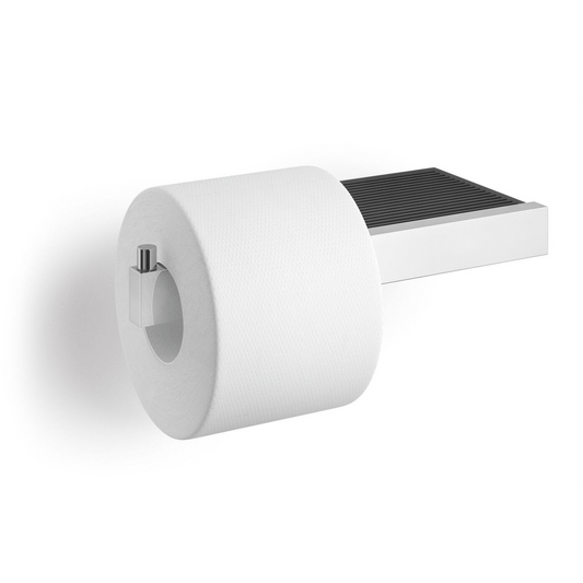 Zack Linea Polished Stainless Steel Toilet Roll Holder with Shelf 40407