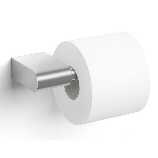 Zack Atore Brushed Stainless Steel Toilet Roll Holder - Premium Wall Mount Design