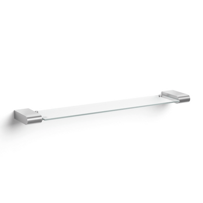 Zack Atore Brushed Stainless Steel & Toughened Glass Bathroom Shelf 40418