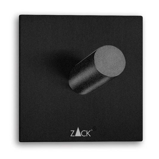 Zack Duplo Powder Coated Black Stainless Steel Square Towel Hook 40446