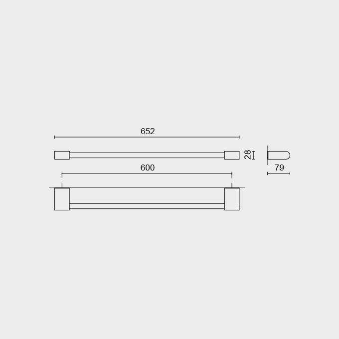 Zack Atore Polished Stainless Steel 65.2 cm Towel Rail 40460