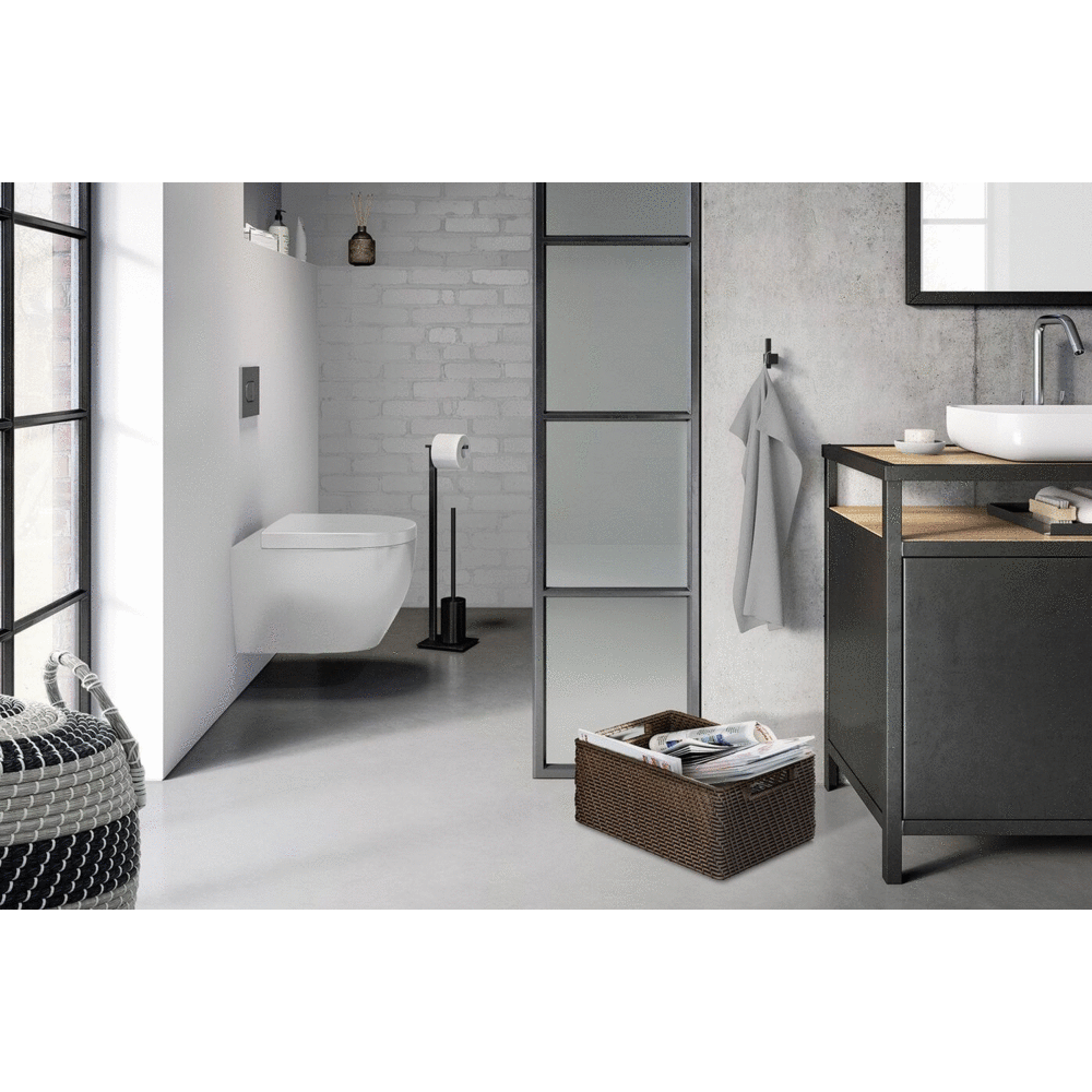 Zack Carvo Powder Coated Black Stainless Steel Toilet Butler 40508