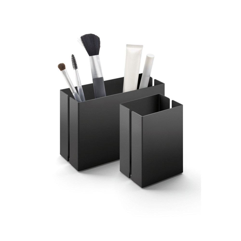 Zack Potes 7.5 cm Black Stainless Steel Makeup Utensil Box 40536