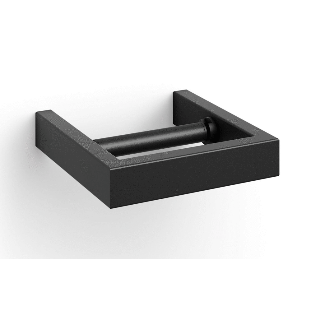 Zack Linea Black Stainless Steel Toilet Roll Holder 40576