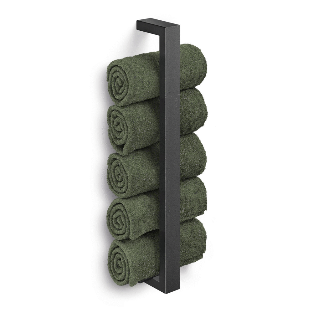 Zack Linea Black Stainless Steel 40 cm Guest Towel Holder 40598