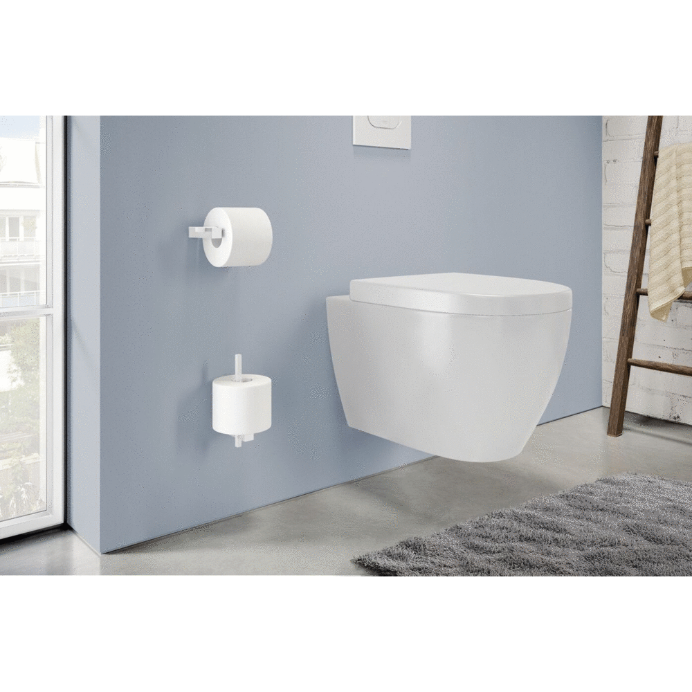 Zack Carvo White Stainless Steel Toilet Roll Holder 40810