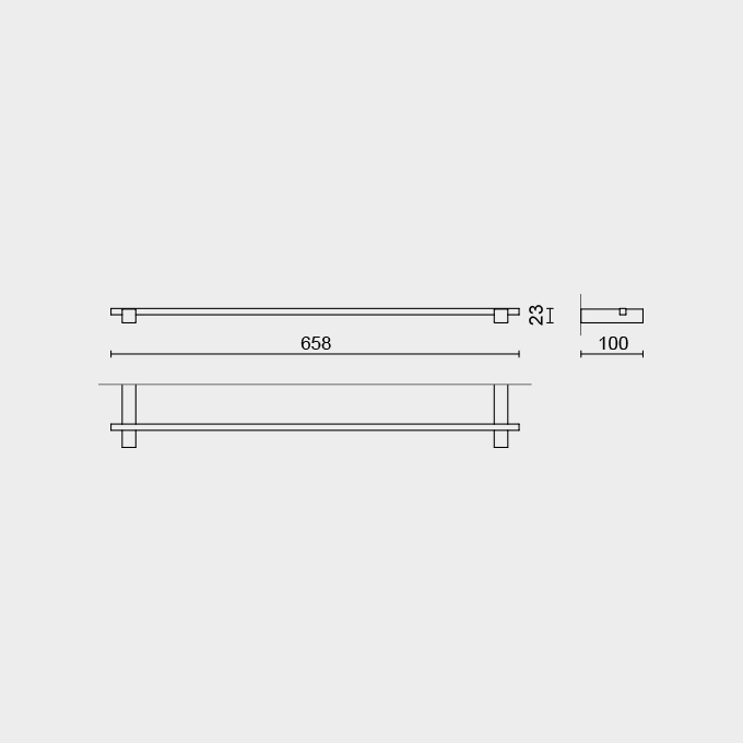 Zack Carvo White Stainless Steel 66 cm Towel Rail 40812