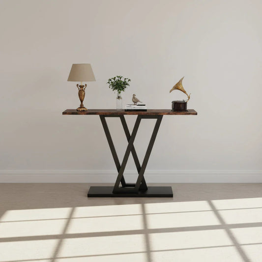 110cm Industrial Console Table | V-Leg Entryway & Hallway Table