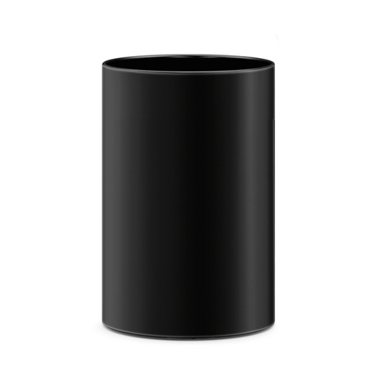Zack Civos Black Stainless Steel Round 37.5 cm Waste Paper Basket 50508