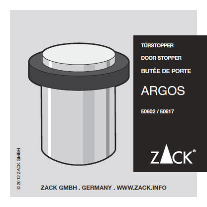 Zack Argos Brushed Stainless Steel 5 cm Floor Door Stop 50617