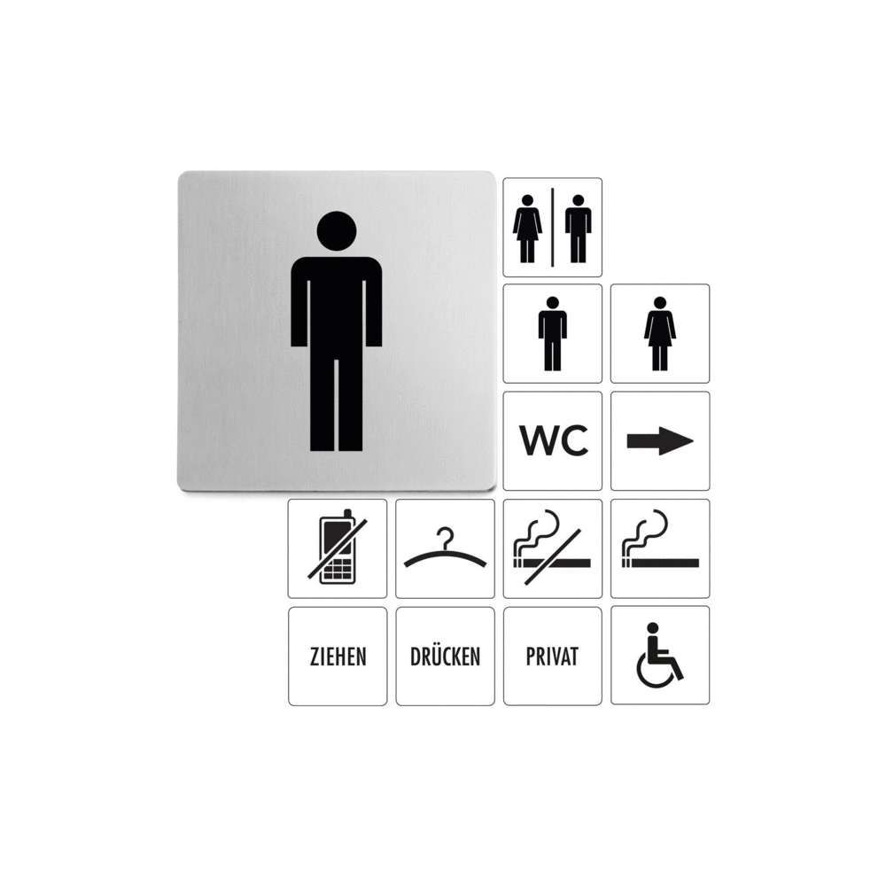 Zack Indici Premium Brushed Stainless Steel Men's Information Sign