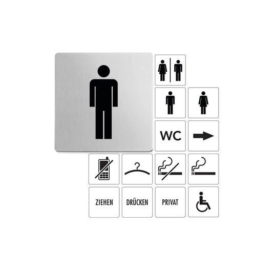 Zack Indici Premium Brushed Stainless Steel Men's Information Sign