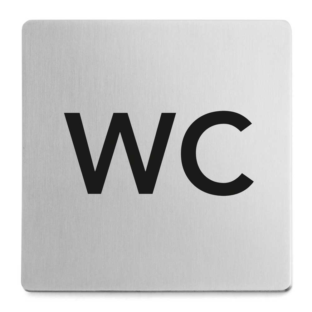 Zack Indici Brushed Stainless Steel Information Sign - WC 50715