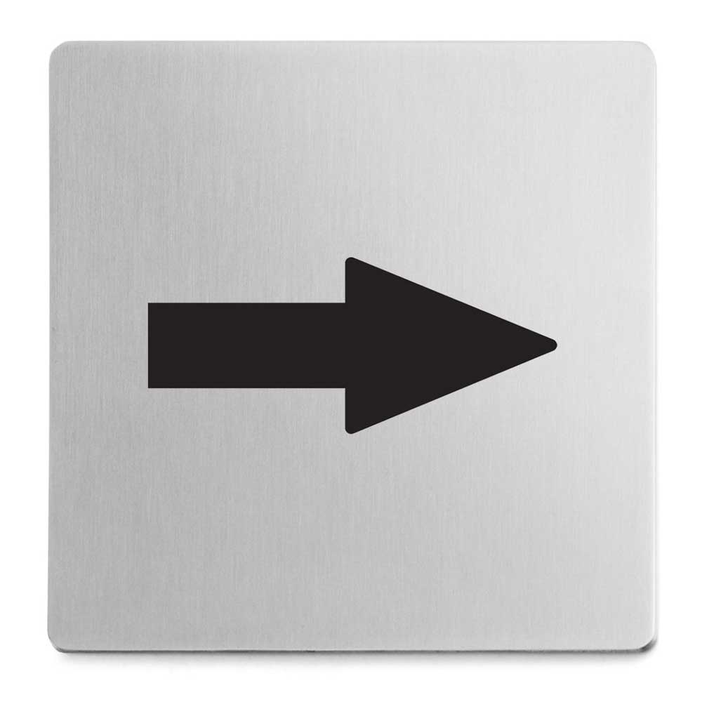 Zack Indici Premium Arrow Directional Sign - Brushed Steel 50716