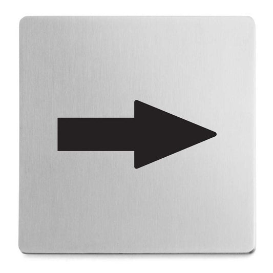 Zack Indici Premium Arrow Directional Sign - Brushed Steel 50716