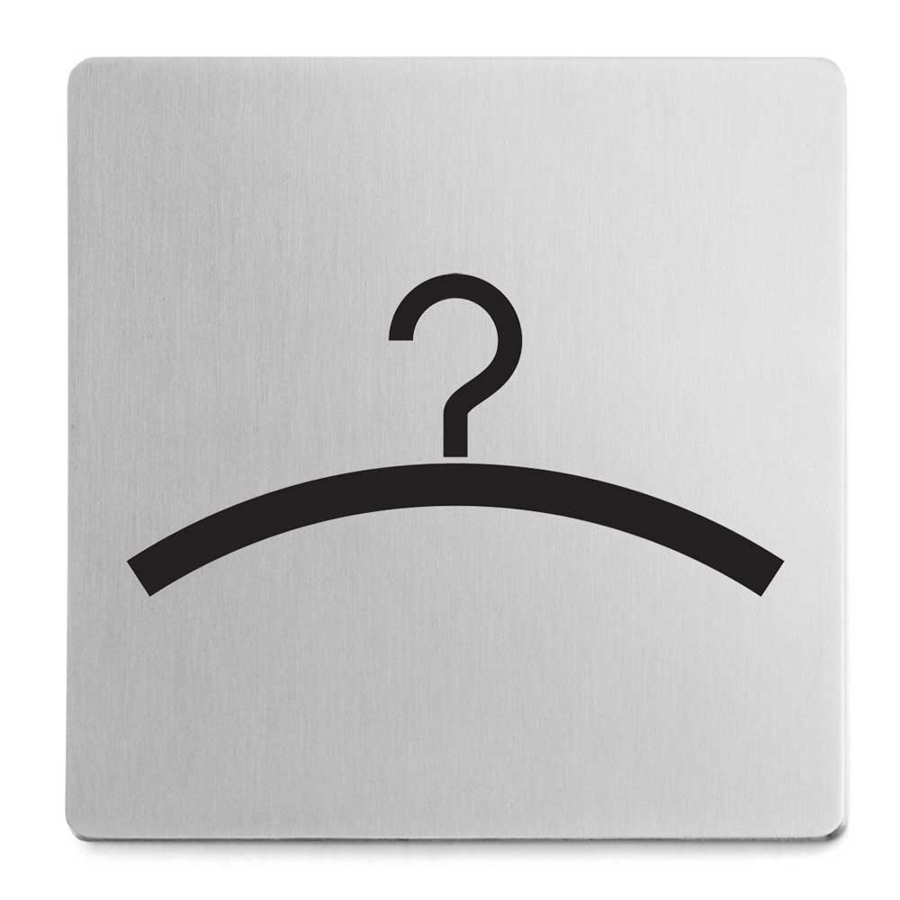 Premium Zack Indici Cloakroom Sign - Brushed Steel Elegance