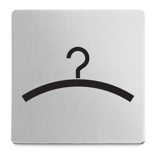 Premium Zack Indici Cloakroom Sign - Brushed Steel Elegance