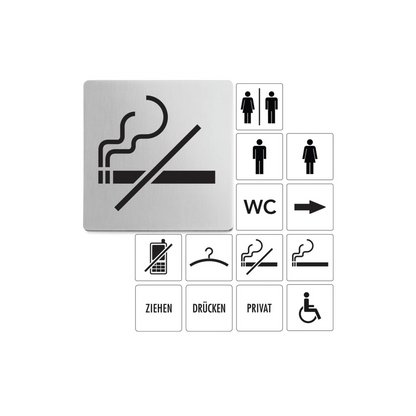 Zack Indici Brushed Stainless Steel Information Sign - No Smoking 50719