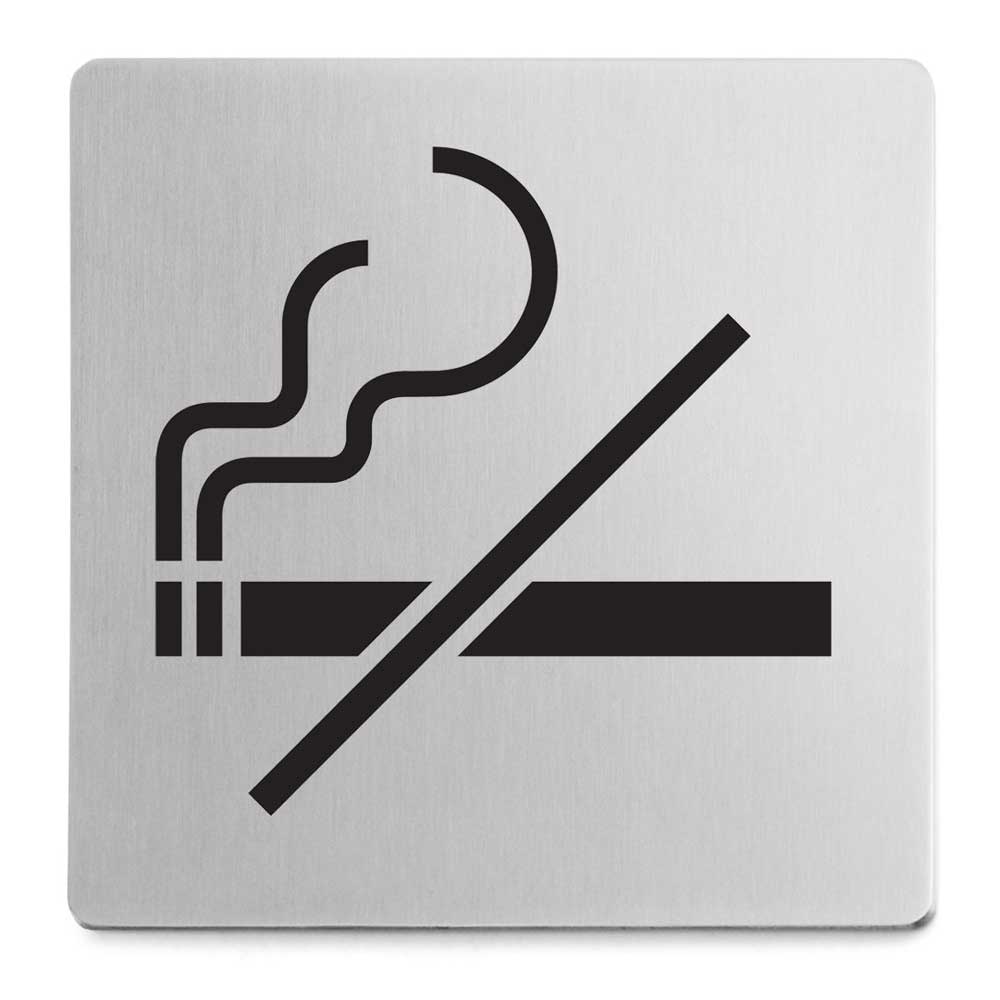 Premium Zack Indici No Smoking Sign - Brushed Stainless Steel 50719