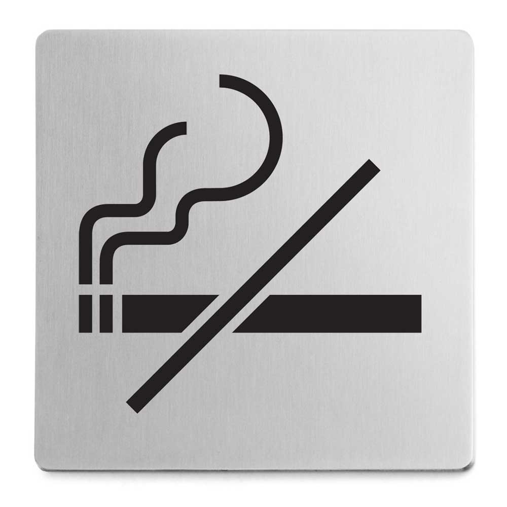 Zack Indici Brushed Stainless Steel Information Sign - No Smoking 50719