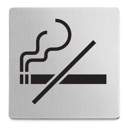 Premium Zack Indici No Smoking Sign - Brushed Stainless Steel 50719