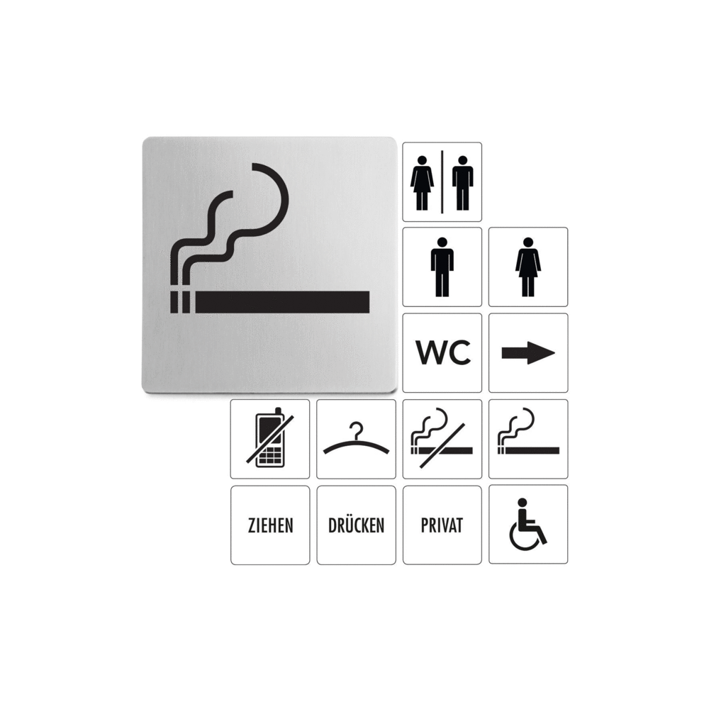Zack Indici Premium Smoking Permitted Sign - Brushed Steel 50720