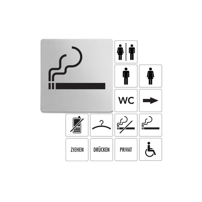 Zack Indici Brushed Stainless Steel Information Sign - Smoking Area 50720