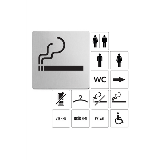Zack Indici Premium Smoking Permitted Sign - Brushed Steel 50720