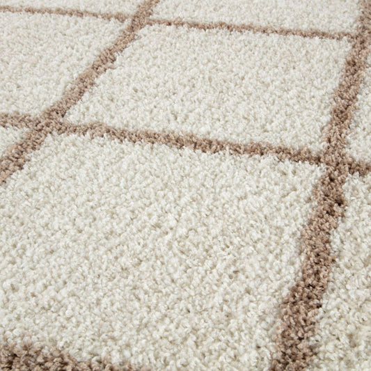 Moroccan Ivory Shaggy Rug | 530