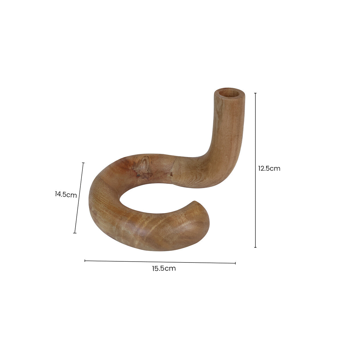 Arlo Natural Wood Curved Candle Holder